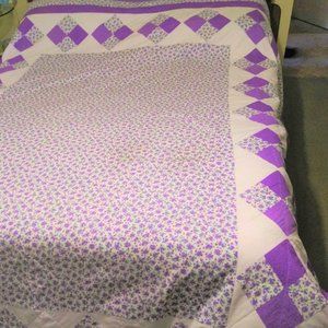 Handmade Lilac Quilt 84" x 100" Full / Queen Throw